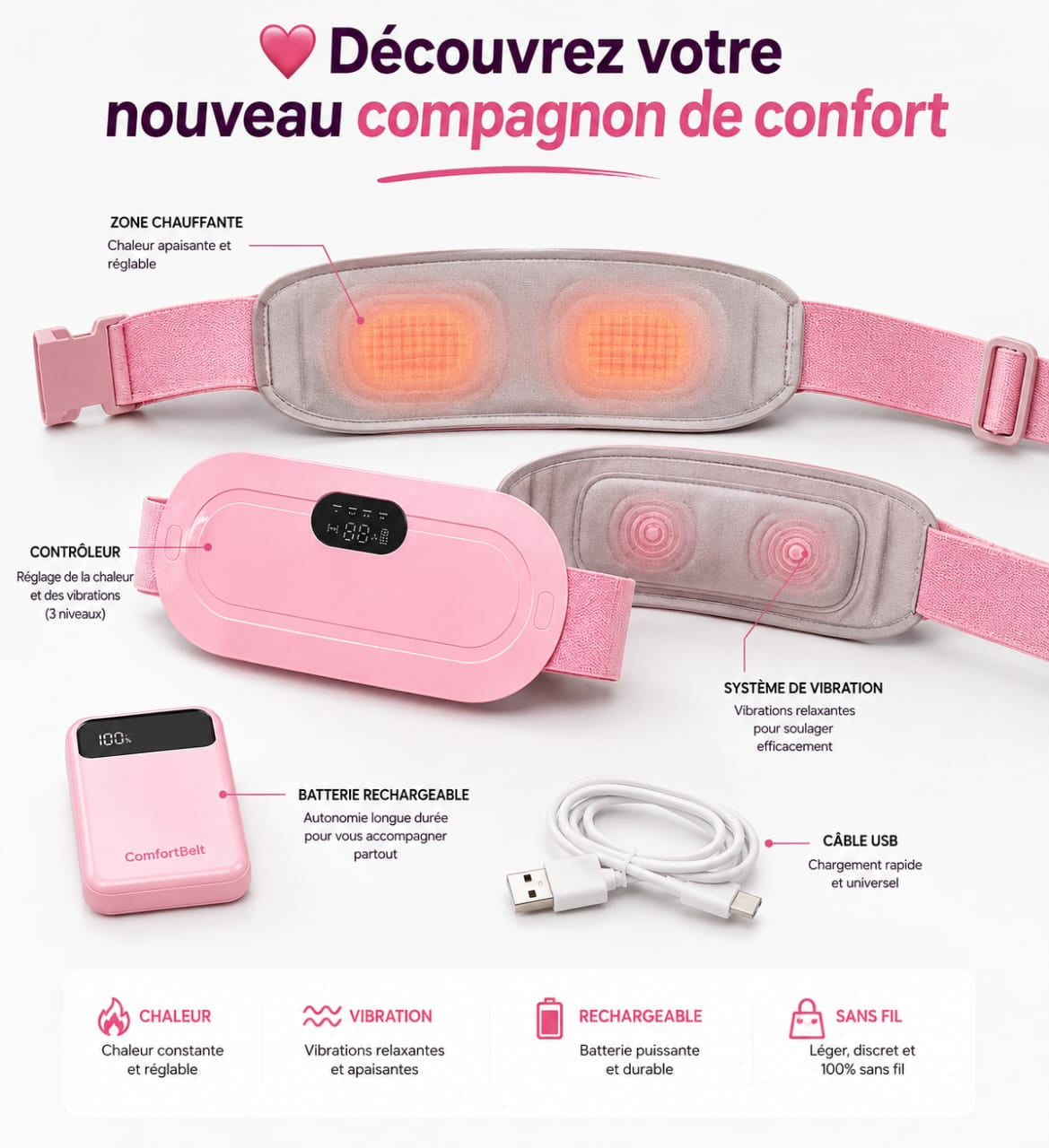 VELYNA™ — Ceinture Chauffante & Massante